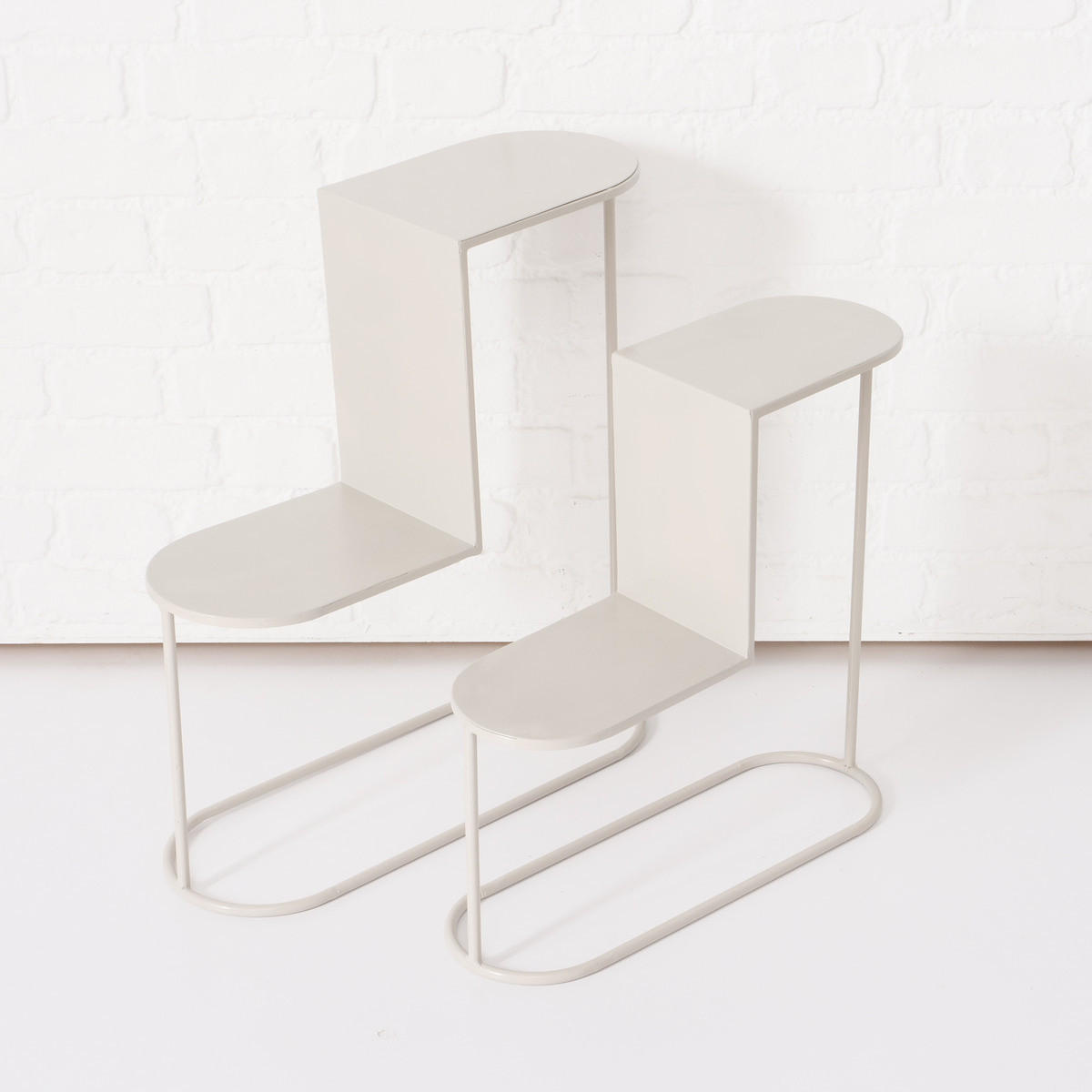 BLUMENTREPPE Pluto 45-55 cm 2er-Set - Beige, Metall (18/55/50cm) - Boltze Home