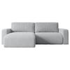 ECKSOFA mit Schlaffunktion und Bettkasten KLEEA-L - 247x143x83 cm Grau Cord - Schwarz/Grau, Holzwerkstoff/Kunststoff (247/143cm) - ALTDECOR