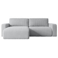 ECKSOFA mit Schlaffunktion und Bettkasten KLEEA-L - 247x143x83 cm Grau Cord - Schwarz/Grau, Holzwerkstoff/Kunststoff (247/143cm) - ALTDECOR