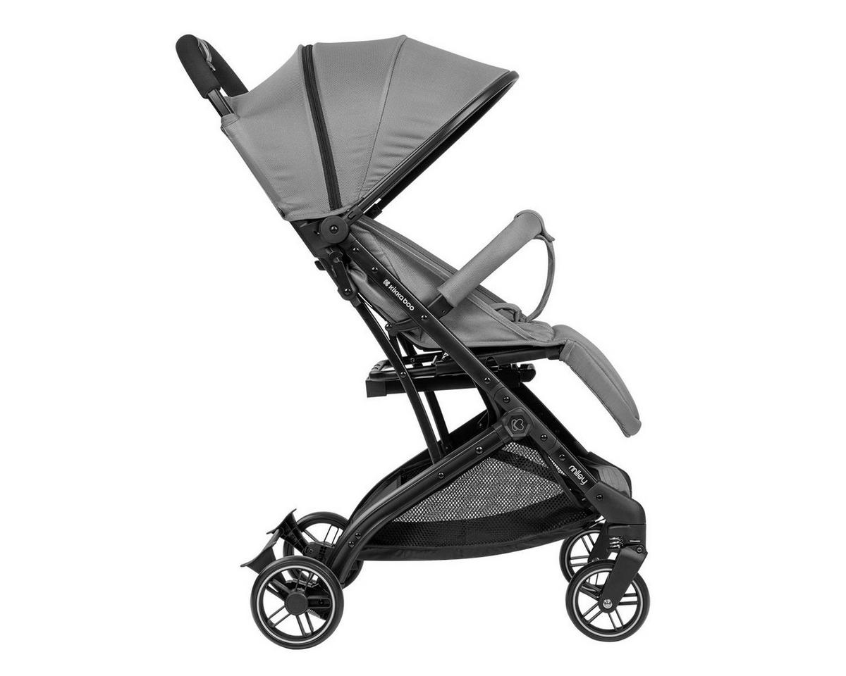 KINDERWAGEN Miley mit Fußsack grau gemustert Fußstütze verstellbar, klappbar, Korb - Hellgrau, Metall (64/52/100cm) - Kikka boo