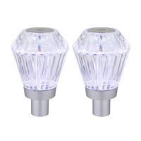 2X LED TISCHLEUCHTE POLIMI Silber Kristalloptik - Silberfarben, Kunststoff (11/11/16.9cm) - Globo Lighting