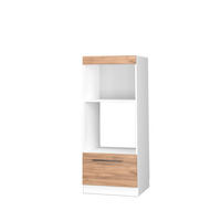 MIKROWELLENSCHRANK Fame-Line Goldkraft Eiche 60 cm offen - Eiche Wotan/Weiß, Holzwerkstoff (60/153.6/58.1cm) - Vicco