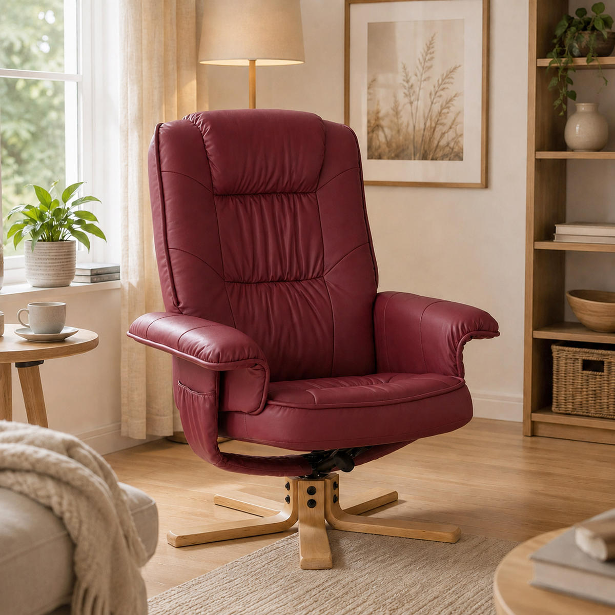 RELAXSESSEL Bordeaux - Bordeaux, Textil (80/100/70cm) - MCW