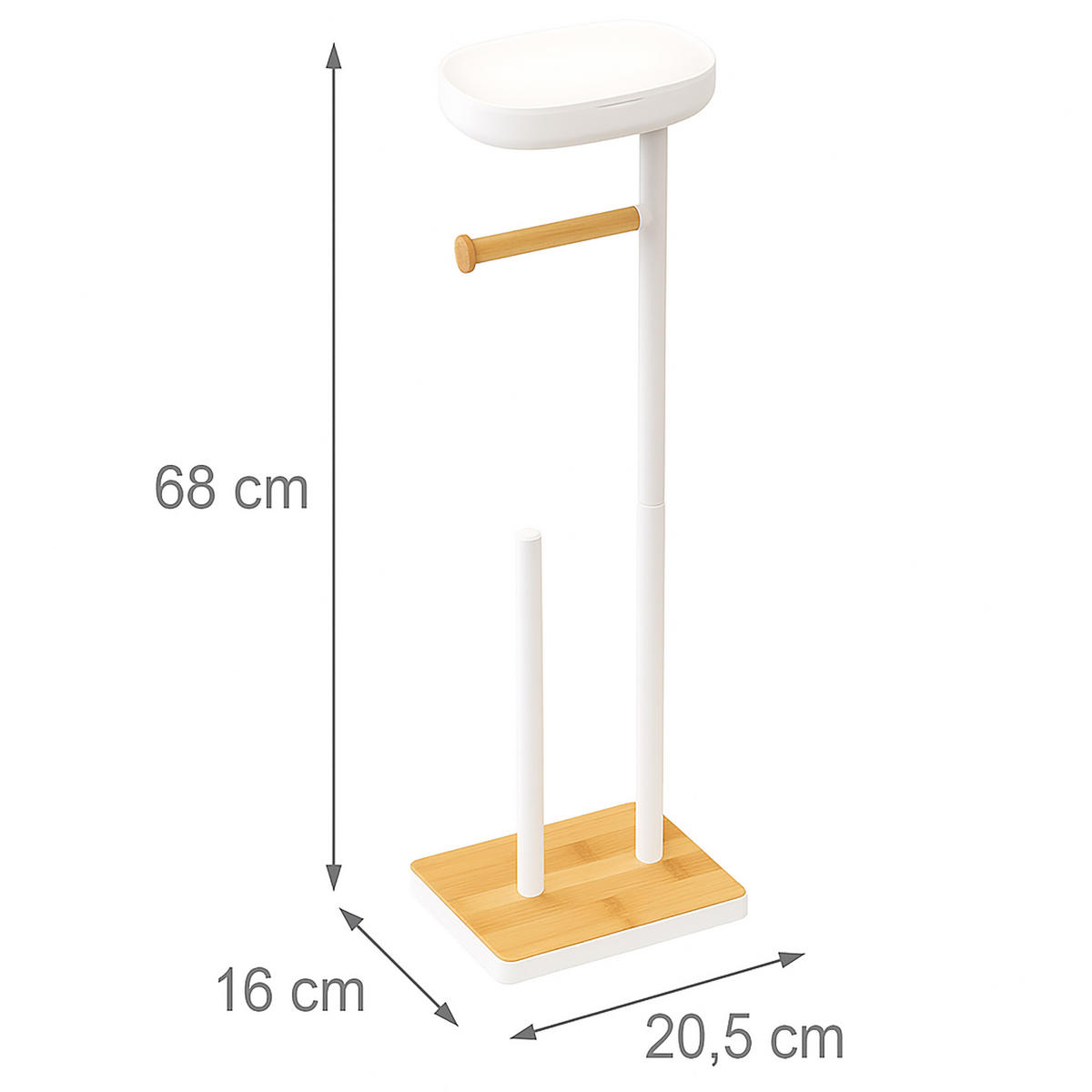 TOILETTENPAPIERHALTER - Weiß, Holz/Kunststoff (20.5/68/16cm) - Relaxdays