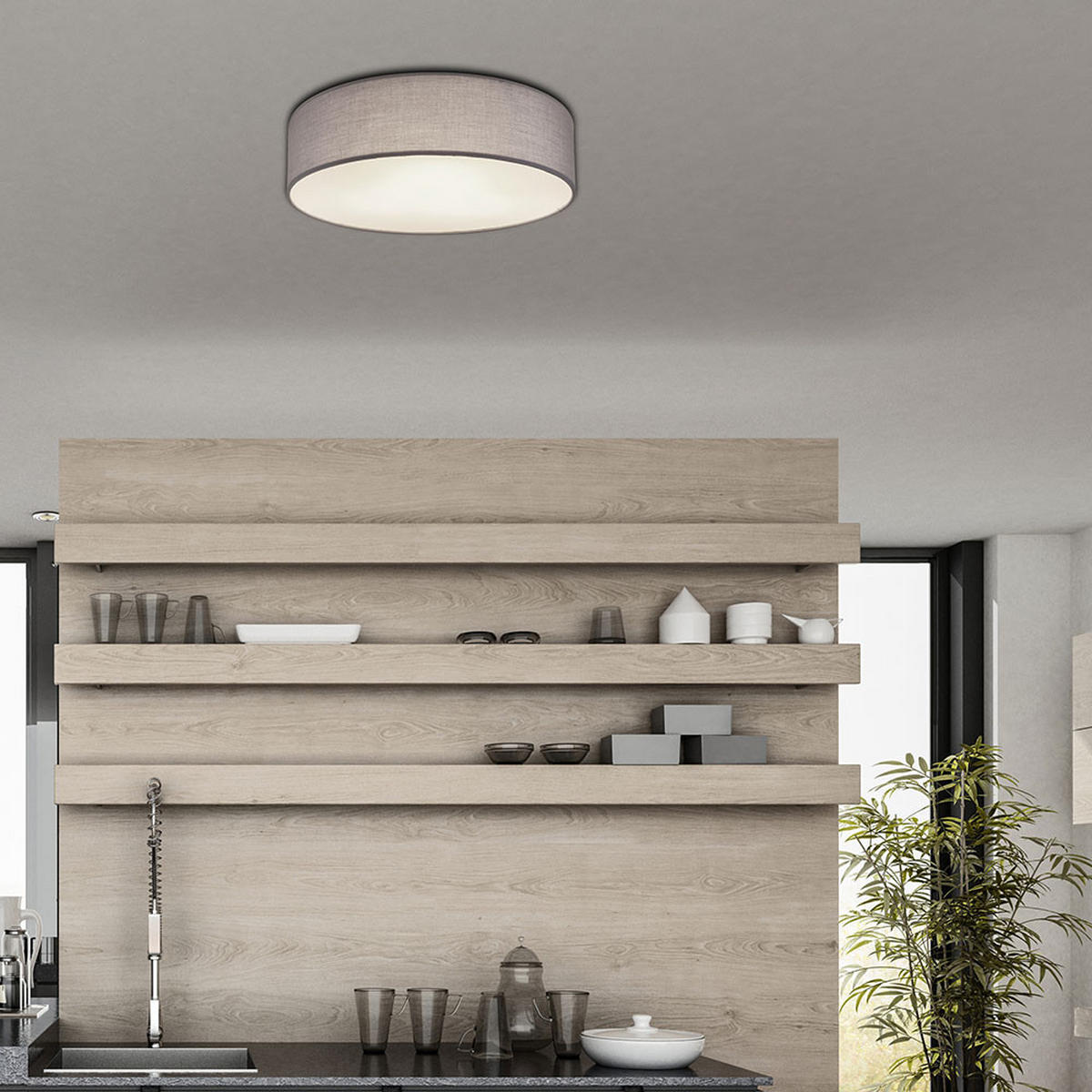 DECKENLEUCHTE Metall Anthrazit Weiß - Anthrazit, Metall (40/40/10cm)