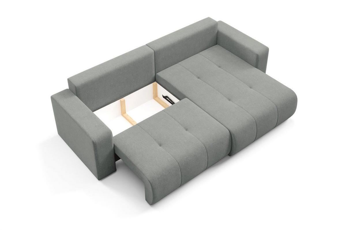 ECKSOFA Augusto - Grau, Holzwerkstoff/Textil (244/149cm) - Fun Möbel