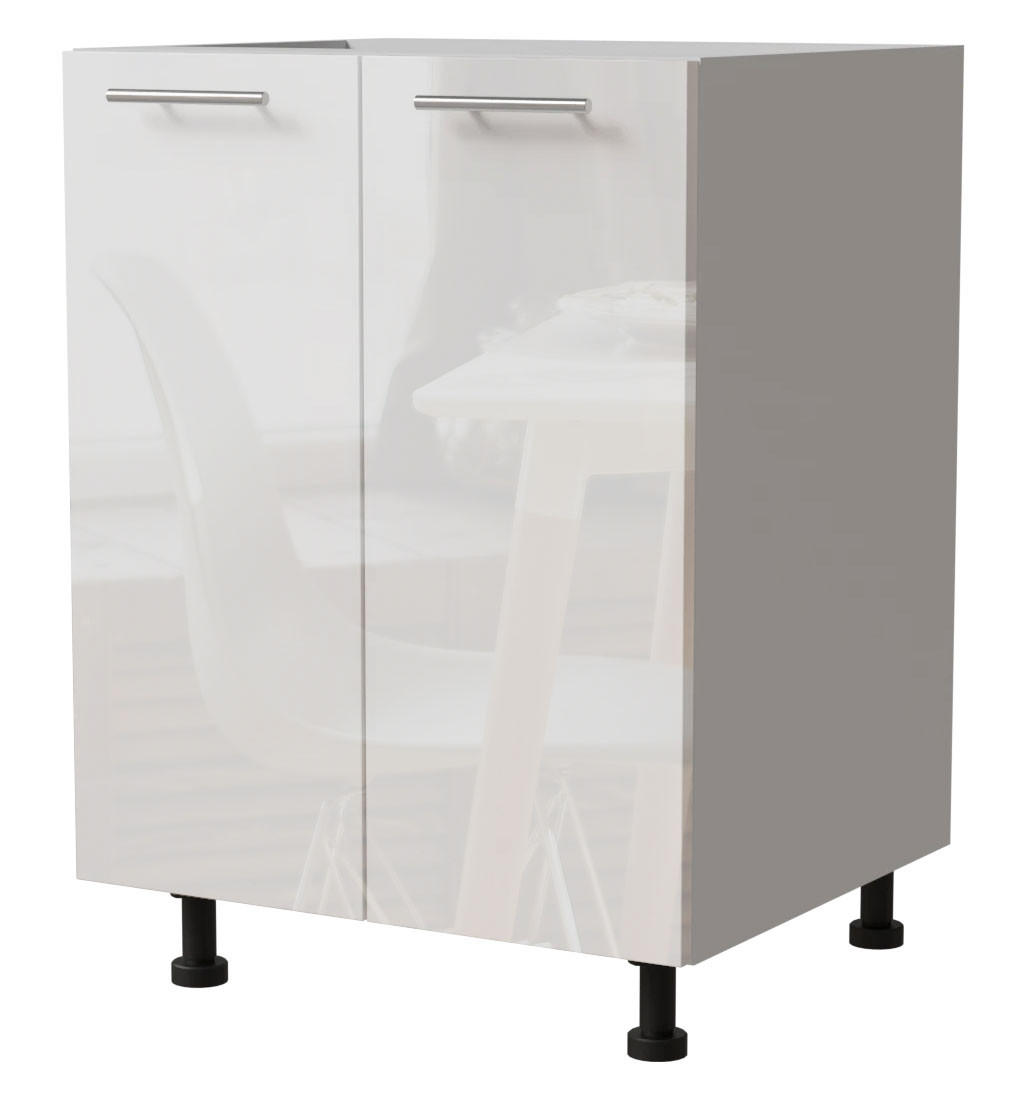 KÜCHENUNTERSCHRANK Essen D11/60 Weiß Hochglanz / Weiß Matt 60 / 50 / 82cm - Weiß Hochglanz/Weiß, Holz/Holzwerkstoff (60/82/50cm) - Feldmann-Wohnen