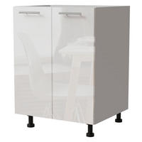 KÜCHENUNTERSCHRANK Essen D11/60 Weiß Hochglanz / Weiß Matt 60 / 50 / 82cm - Weiß Hochglanz/Weiß, Holz/Holzwerkstoff (60/82/50cm) - Feldmann-Wohnen