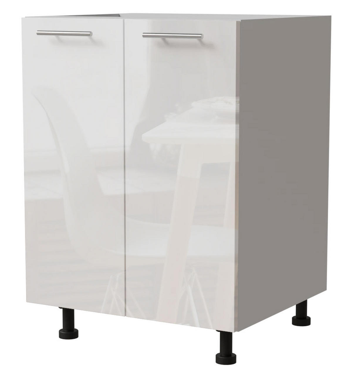 KÜCHENUNTERSCHRANK Essen D11/60 Weiß Hochglanz / Weiß Matt 60 / 50 / 82cm - Weiß Hochglanz/Weiß, Holz/Holzwerkstoff (60/82/50cm) - Feldmann-Wohnen