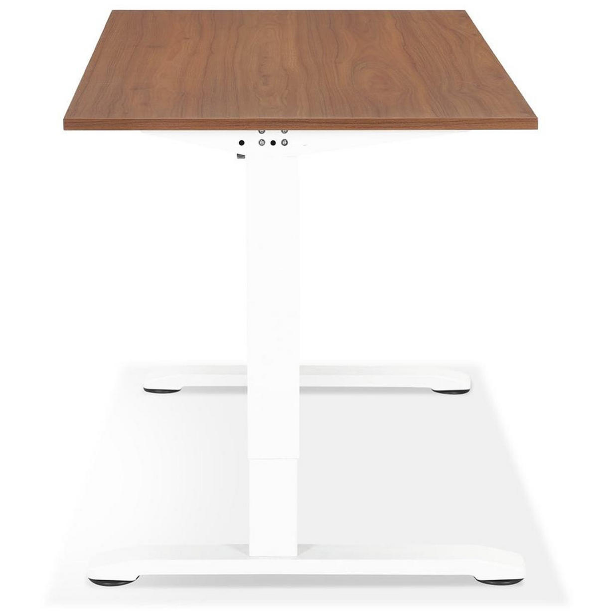 SCHREIBTISCH Höhenverstellbar Ergonomisch Design PELANO, Braun-Weiß 140x70x86,2 cm - Braun/Weiß, Holz/Metall (70/140/86cm) - KADIMA DESIGN