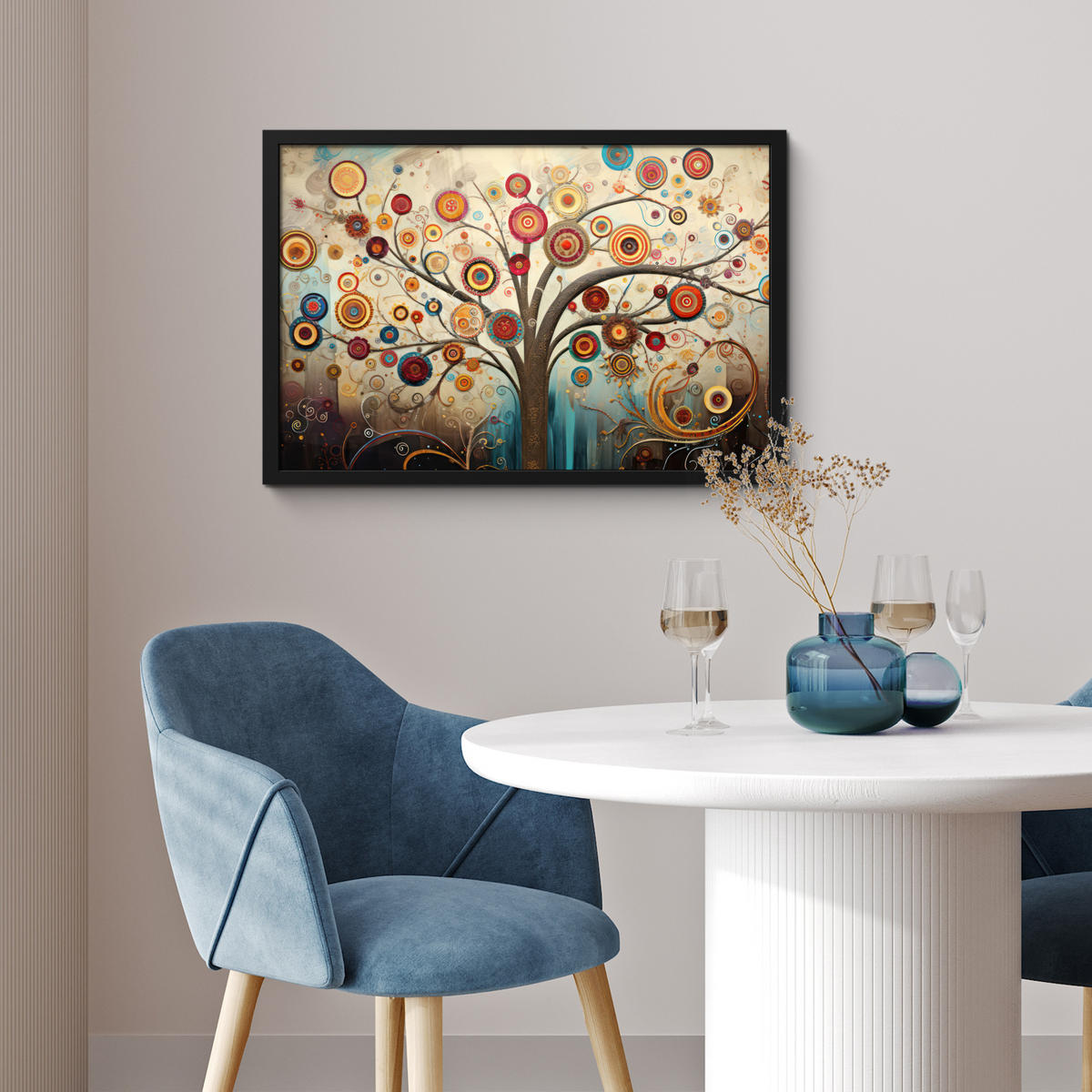 ZARÁMOVANÝ PLAGÁT Strom - Strom života - Farba 60x40 cm - hnedá, papier (60/40cm) - MuchoWow