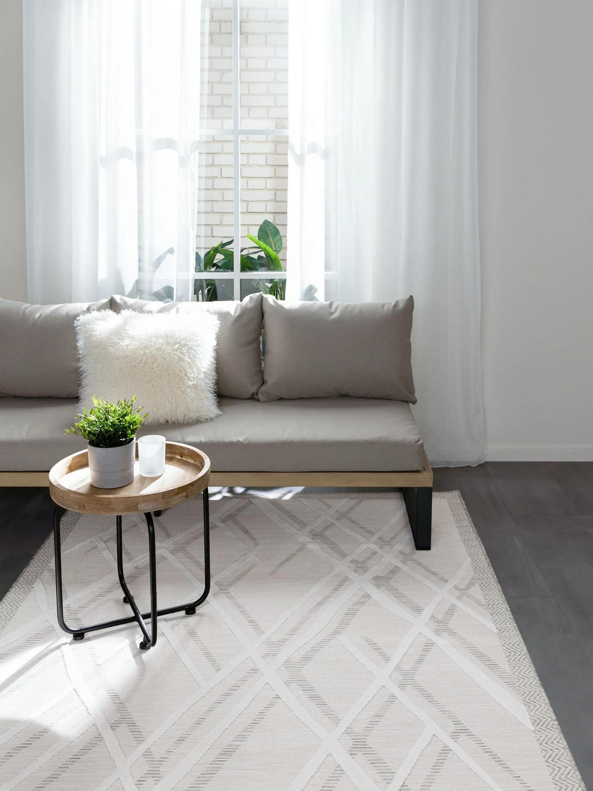 VNITŘNÍ a venkovní koberec Flora Krémová 240x350 cm - krémová, plast/umělá hmota (240/350cm) - benuta