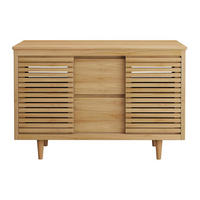 WASCHBECKENUNTERSCHRANK - 120 cm x 55 cm - holz - naturfarben hell Toraja - Naturfarben, Holz (120/80/55cm) - Vente-Unique