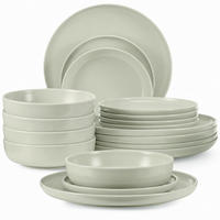 TAFELSERVICE VICTO 6 Personen 18-tlg matt beige/grün/grau - Beige, Keramik (27/2/27cm) - KONSIMO®