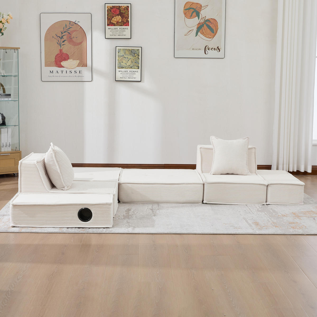 SOFA 2-Sitzer mit Kissen 162 x 78 x 66 cm Cord Beige - Beige, Kunststoff (78/66/162cm) - Meubliv