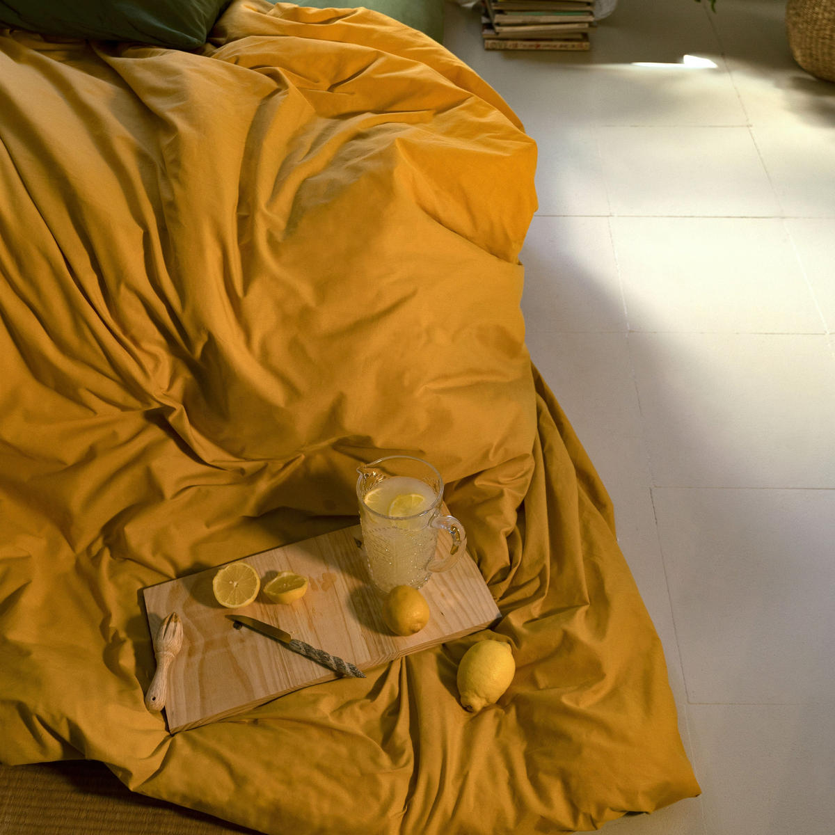BETTBEZUG basic 155x220 cm (komfortgrösse) senf - Gelb, Textil (155/220cm) - Happy Friday