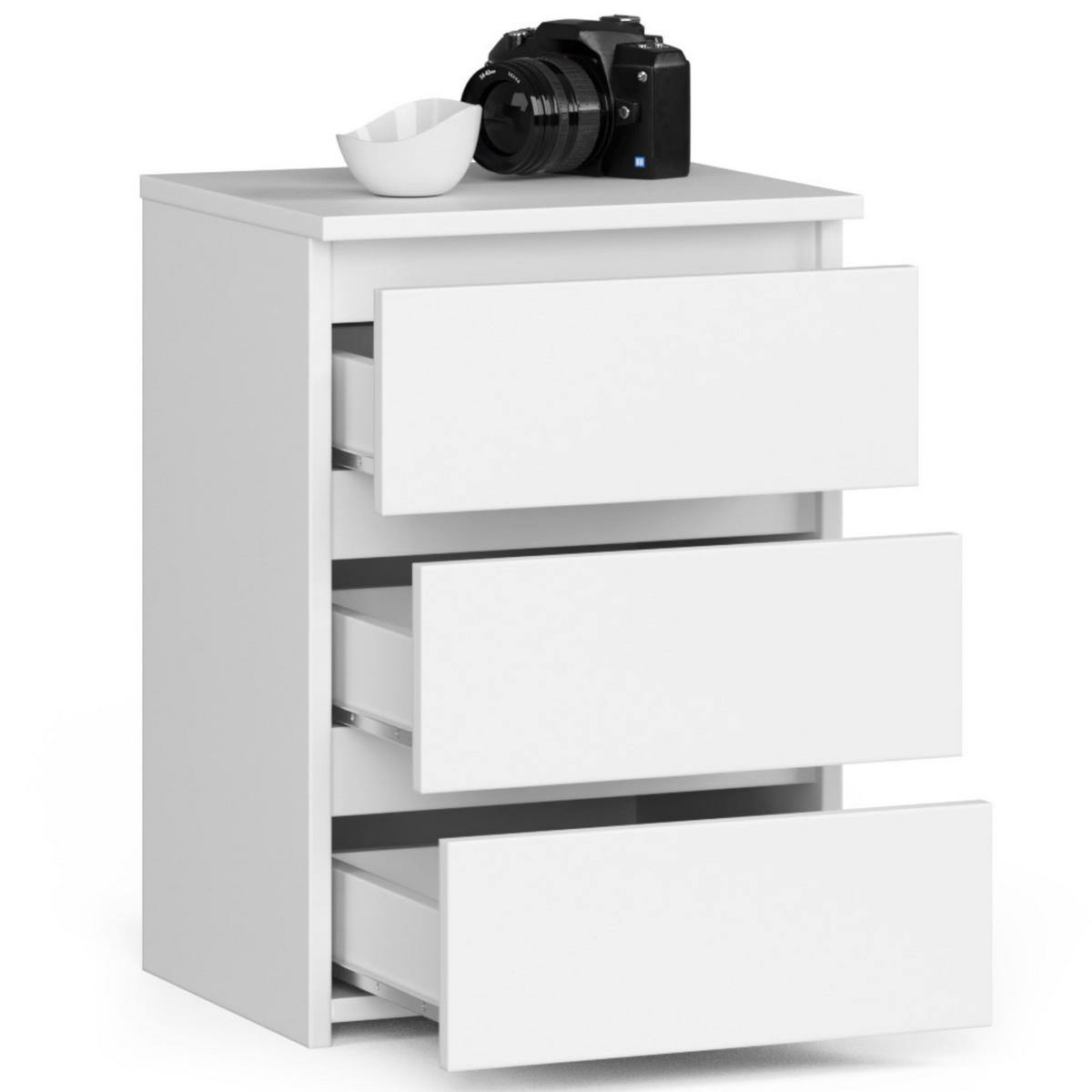 KOMMODE Ylvi mit 3 Schubladen - Weiß, Holzwerkstoff (40/57/35cm) - Home Collective