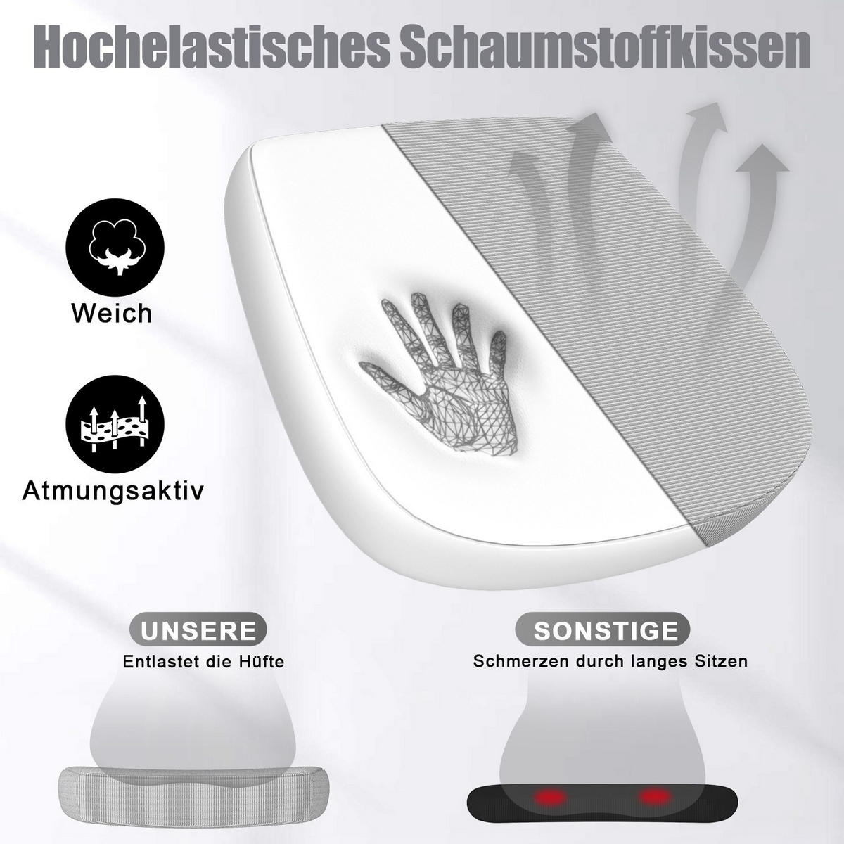 BÜRODREHSTUHL ergonomisch, mittelhohe Rückenlehne, klappbare Armlehnen –Grau - Grau, Metall (50/102/50cm) - Rattantree