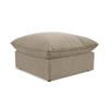 POUF Samt Stoff Beige - Beige/Schwarz, Holzwerkstoff/Kunststoff (75/45/75cm) - Makamii