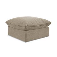 POUF Samt Stoff Beige - Beige/Schwarz, Holzwerkstoff/Kunststoff (75/45/75cm) - Makamii