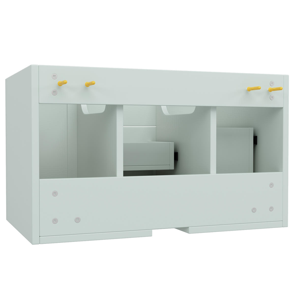 WASCHTISCH 78.5x46x46.8cm Grün Mit 3 Schubladen - Grün, Holzwerkstoff (46/46.8/78.5cm) - FLIEKS