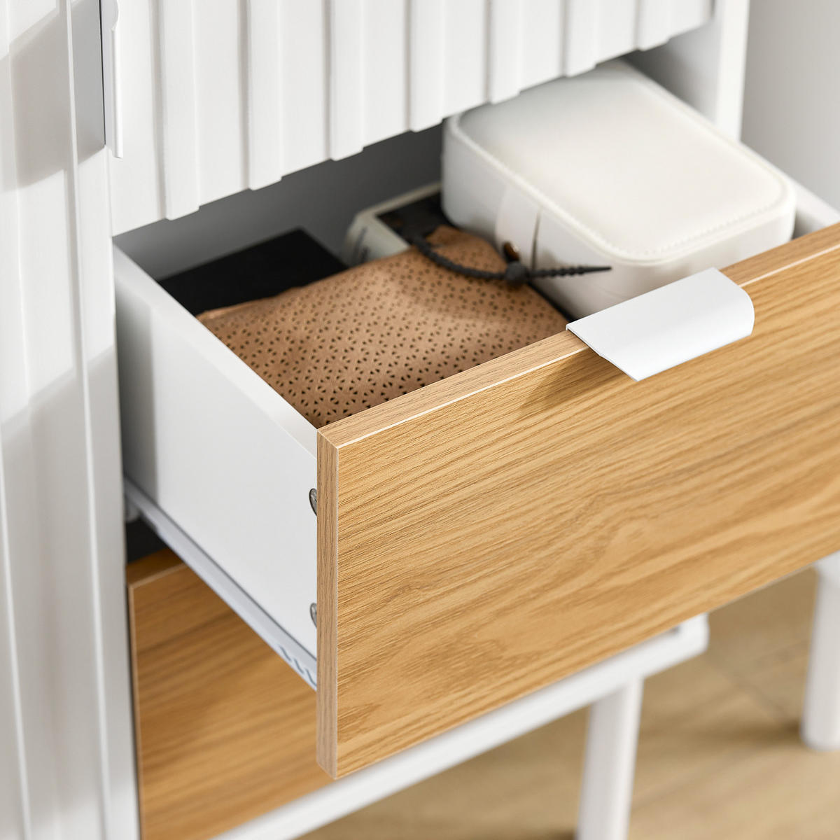 KOMMODE Weiß - Weiß, Holzwerkstoff/Metall (75/76/35cm) - SoBuy