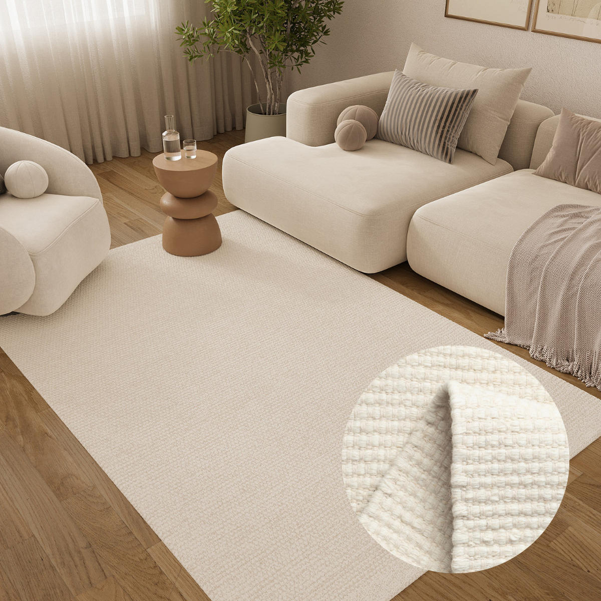 TEPPICH LONI Weiß 120/170 cm - Weiß, Textil (120/170cm) - Tapiso