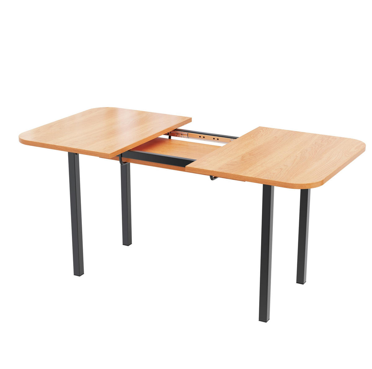 ESSTISCH 80x160x75 cm in Eiche Hell aus MDF mit hochfester Stützkonstruktion ausziehbar - Eichefarben, Holzwerkstoff (80/160/75cm) - Modfu