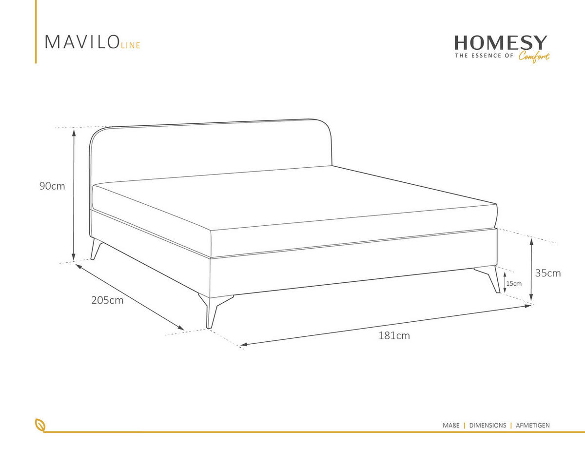 POLSTERBETT Mavilo 180 x 200 cm mit Bettkasten und Lattenrost ohne matratze - dunkelgrau - Dunkelgrau, Holz (180/200cm) - Homesy