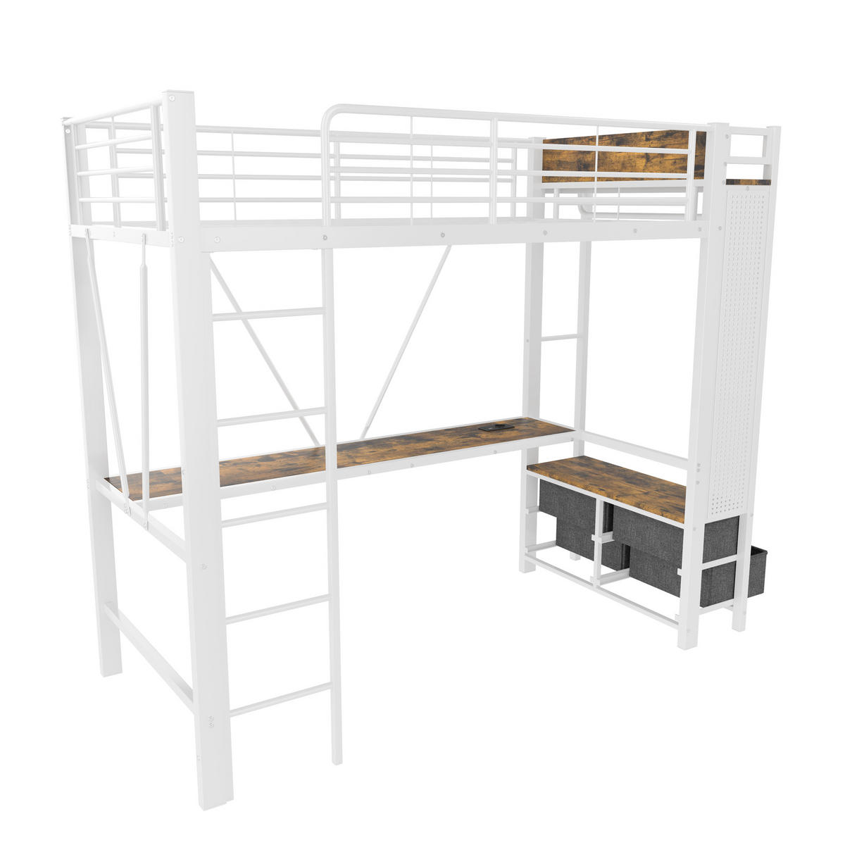 HOCHBETT Eisen 90/200 cm Weiß - Weiß, Metall - Raumix