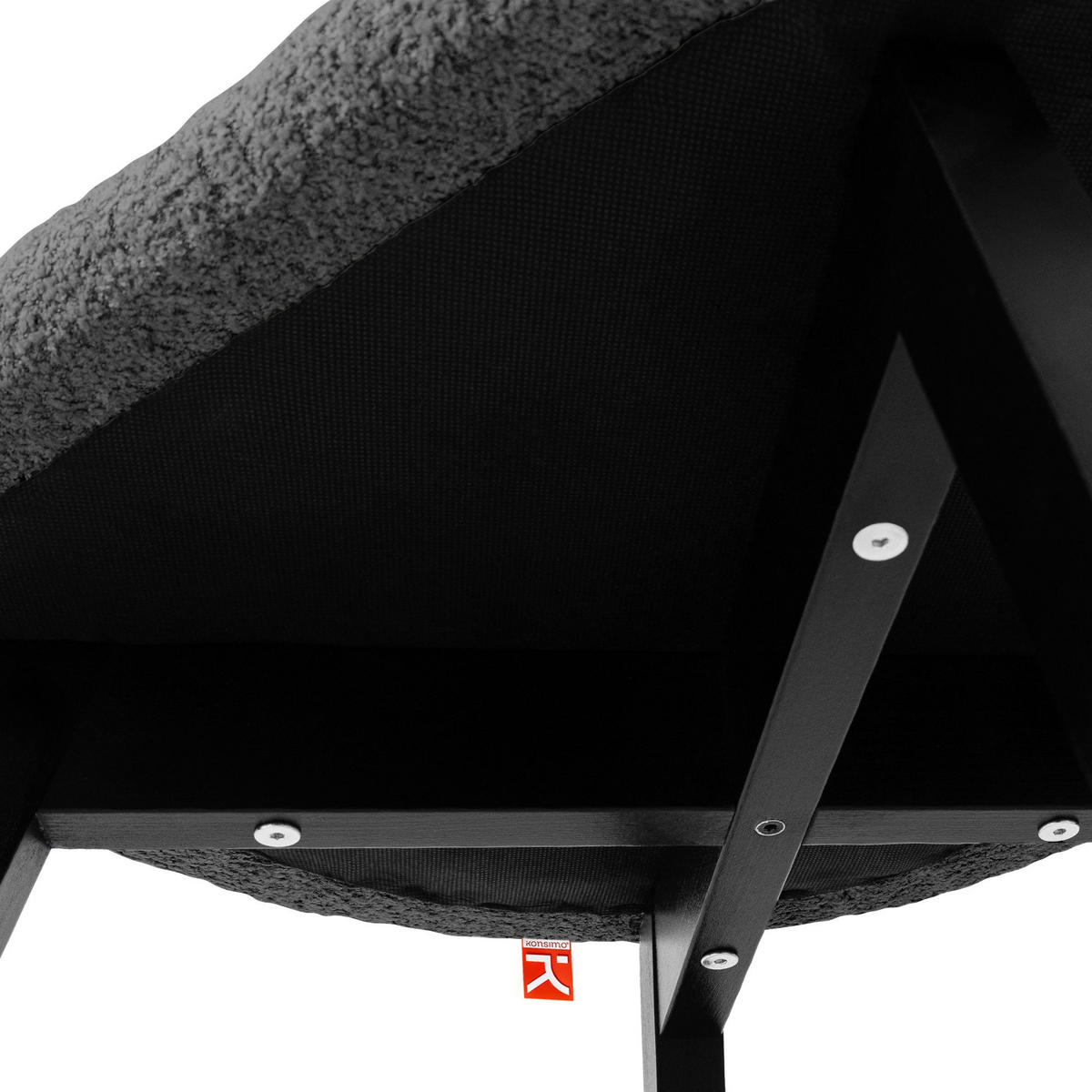 POLSTERSTUHL LONIS Esszimmerstühle 2er Set - Schwarz, Holz/Textil (55/82/54cm) - KONSIMO®