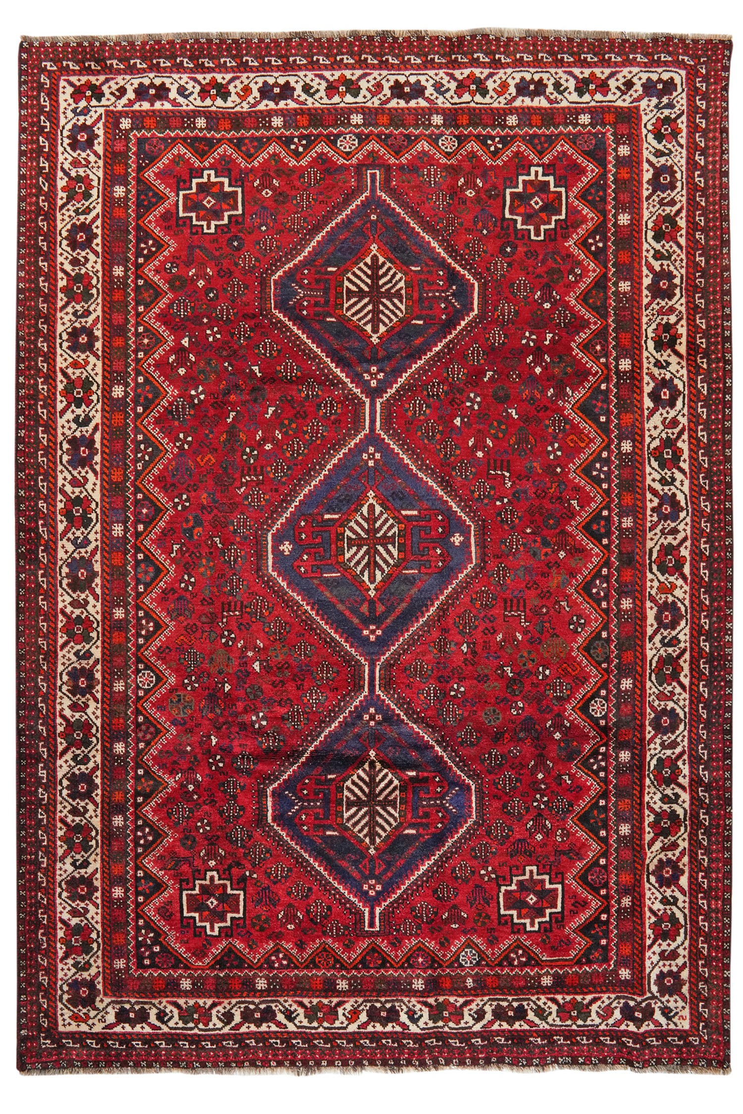 TEPPICH Gashgai Rot 302/213 cm Schurwolle - Rot, Textil (213/302cm) - Looma