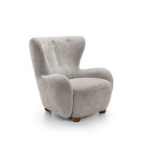 SESSEL MIST, Polstersessel Klassisch Loungesessel, Chenille-Stoff Grau - Grau, Holz/Holzwerkstoff (88/91/100cm) - MASSENO