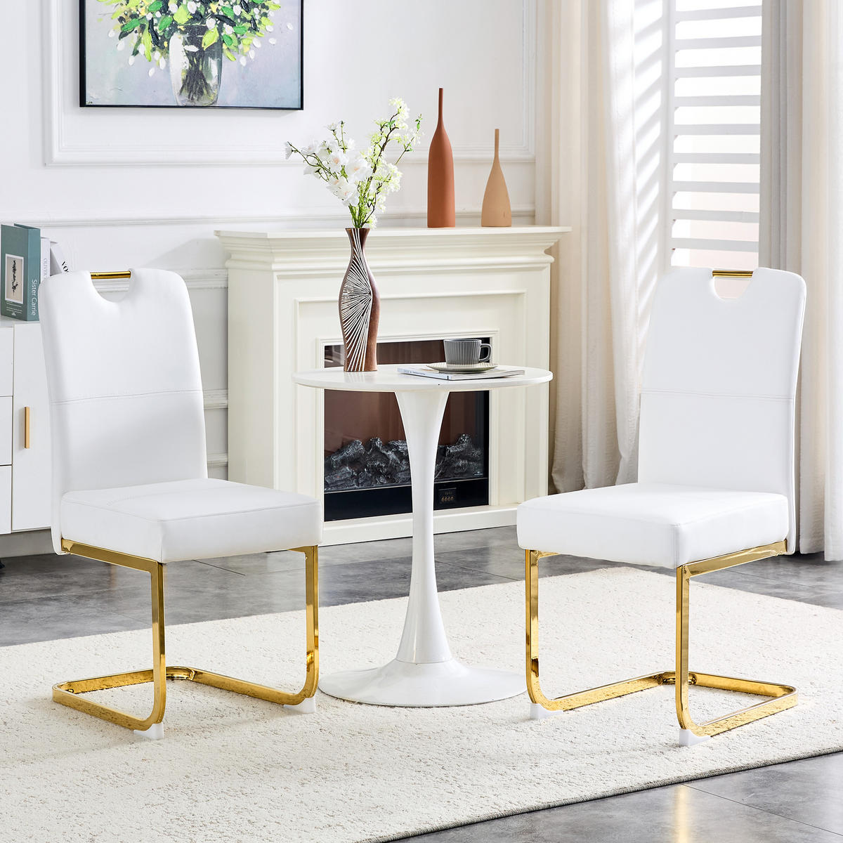 SCHWINGSTUHL DE-36779 2er-Set mit Federkernpolsterung und ergonomischem Design Weiß - Goldfarben/Weiß, Metall (43/97/56cm) - ComfortXL