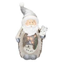 LED-WEIHNACHTSMANN DEKO FIGUR 52 cm Warmweiß batteriebetrieben für Innen - Grau, Kunststoff (14/52/27cm) - ECD-Germany