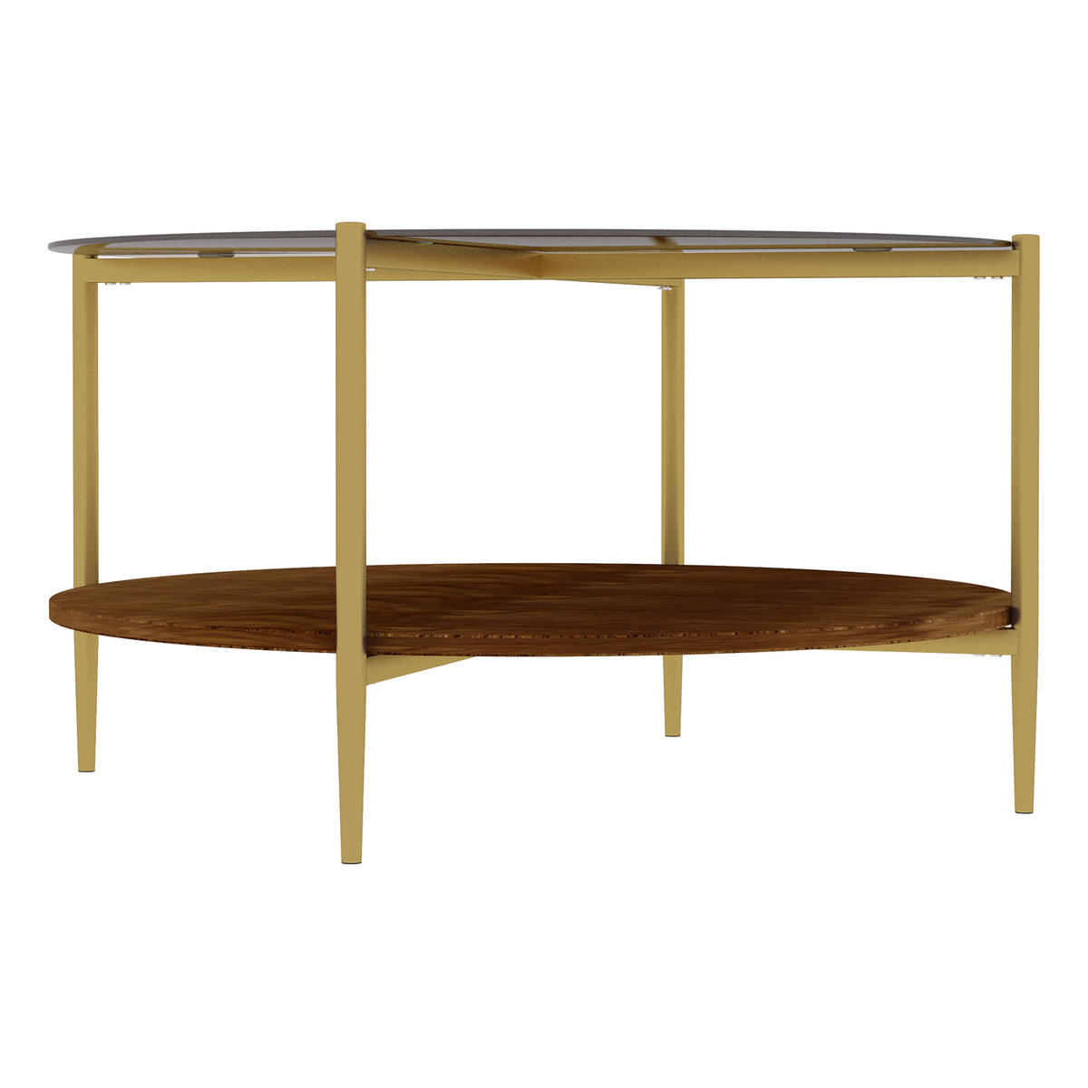COUCHTISCH Gold/Natur, 82/82/45 cm - Goldfarben, Glas (82/82/45cm) - PANGIVO