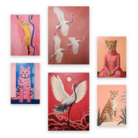 POSTER Set Mit 6 Charmante Kreatur In Vielseitiger Stil A3 & A4 Rahmenlos - Klar, Papier (29/3cm) - Nacnic