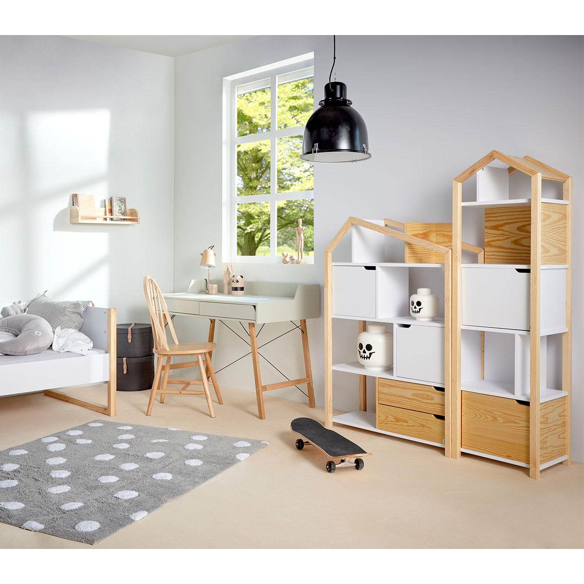 KNIHOVNA Dřevo a bílá - bílá, kompozitní dřevo (46/160/37cm) - Petits-meubles