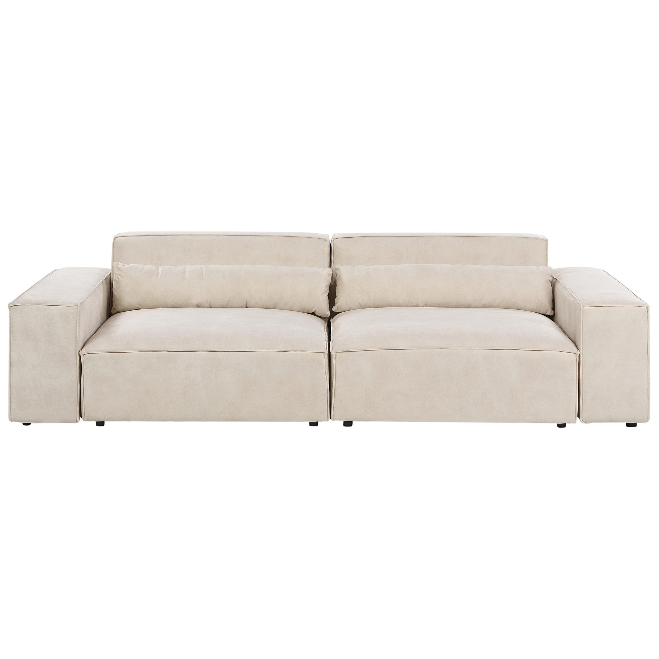 CANAPEA 2 LOCURI catifea bej deschisă Hellnar - bej, material textil (262/70/126cm) - Beliani