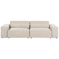 CANAPEA 2 LOCURI catifea bej deschisă Hellnar - bej, material textil (262/70/126cm) - Beliani