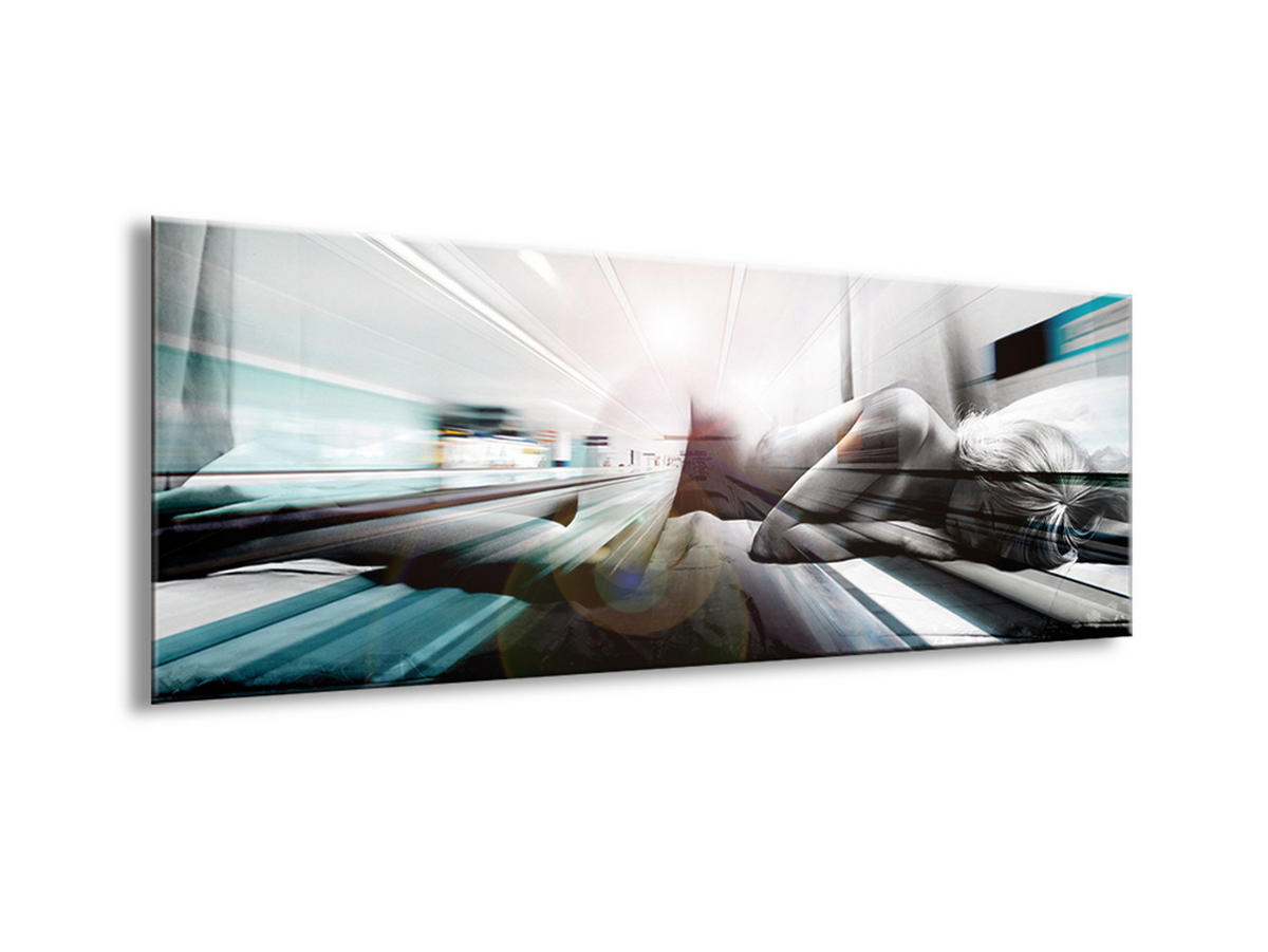 GLASBILD 80x30 cm Akt Schwarz - Anthrazit, Glas (80/30cm) - artissimo