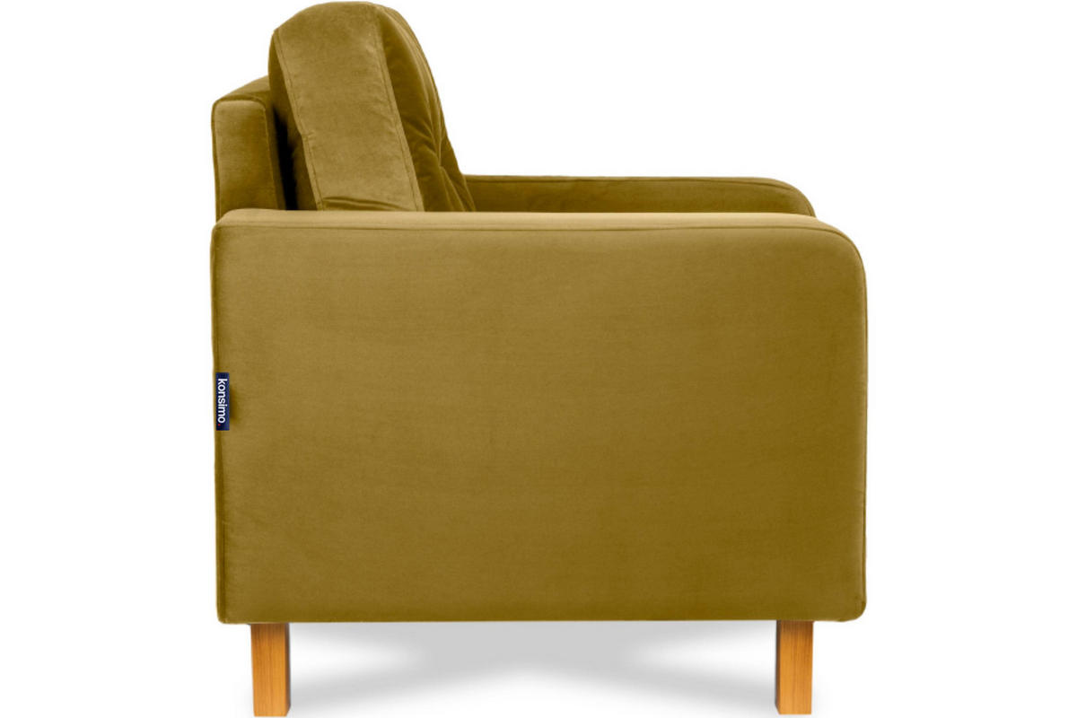 SESSEL ERISO mit Armlehnen und angenehmer Stoff zum Anfassen, Velour-Stoff, honig - Braun/Honig, Textil (80/75/75cm) - KONSIMO®