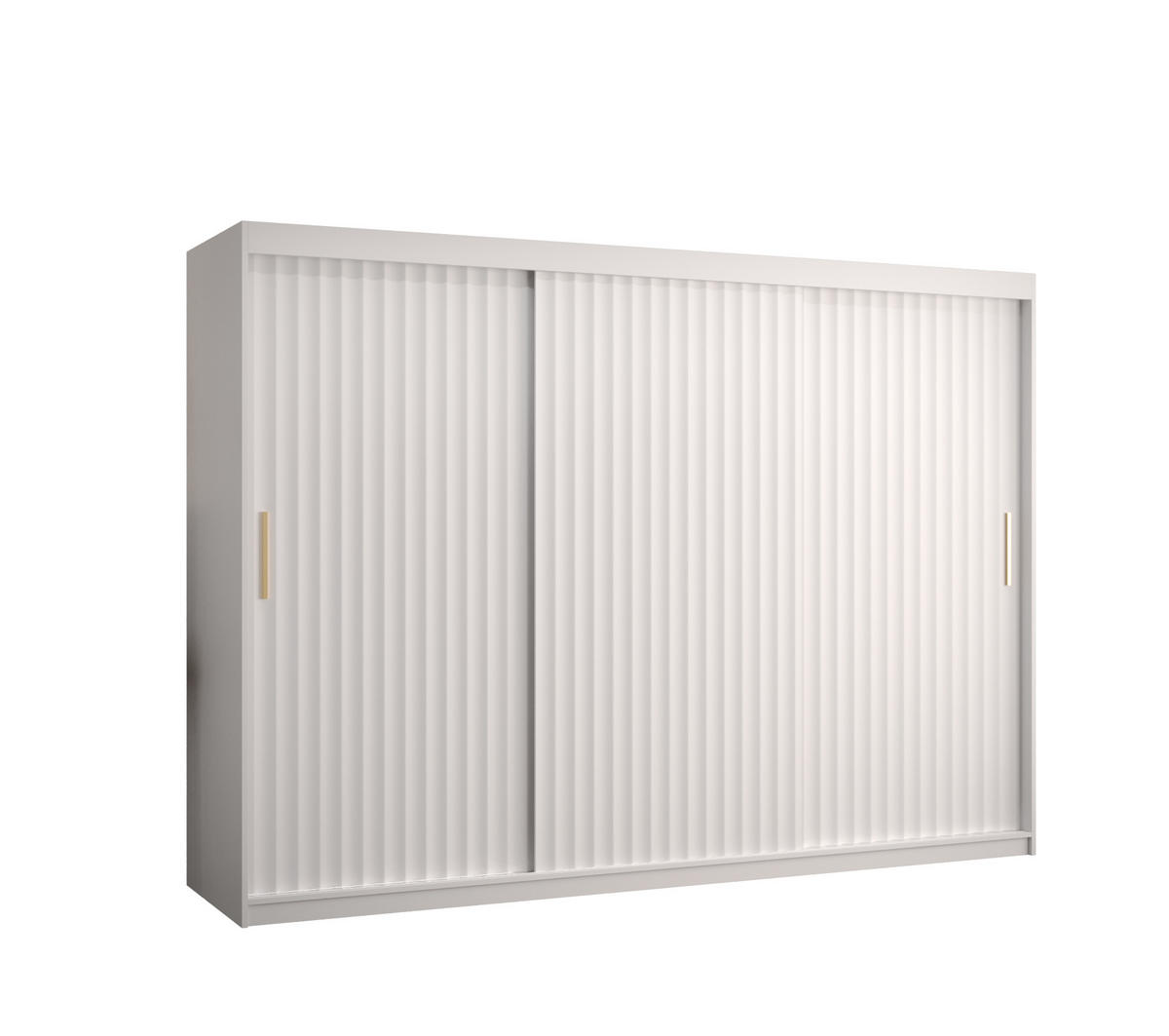 SCHWEBETÜRENSCHRANK 200/250/62 3-türig - Goldfarben/Weiß, Holz/Kunststoff (250/200/62cm) - Abiks Möbel