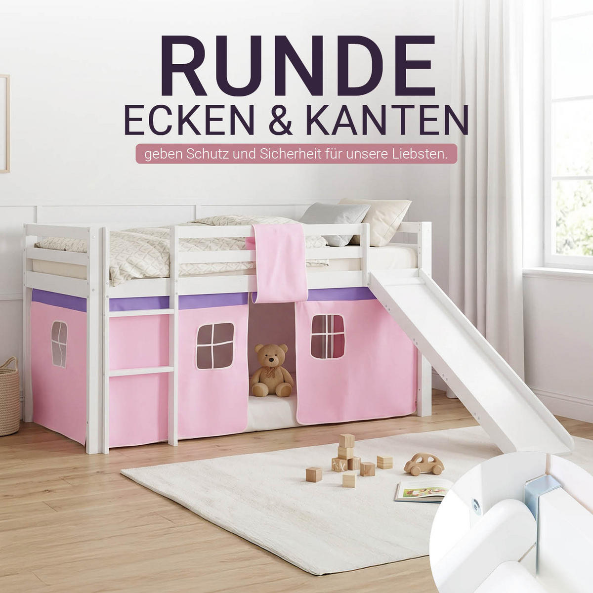 HOCHBETT 90/200 cm mit Lattenrost ROSA - Weiß/Rosa, Holz - Homestyle4u