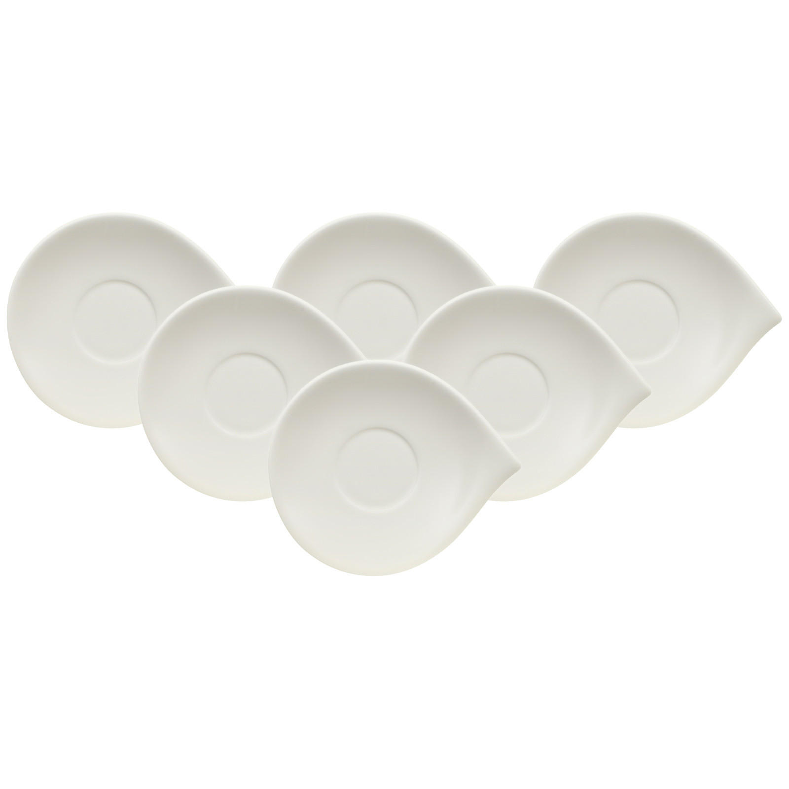 MOKKA-/ESPRESSOUNTERTASSEN Flow weiß 14 x 12 cm 6er Set - Weiß, Keramik (1cm) - Villeroy & Boch