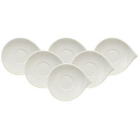MOKKA-/ESPRESSOUNTERTASSEN Flow weiß 14 x 12 cm 6er Set - Weiß, Keramik (1cm) - Villeroy & Boch