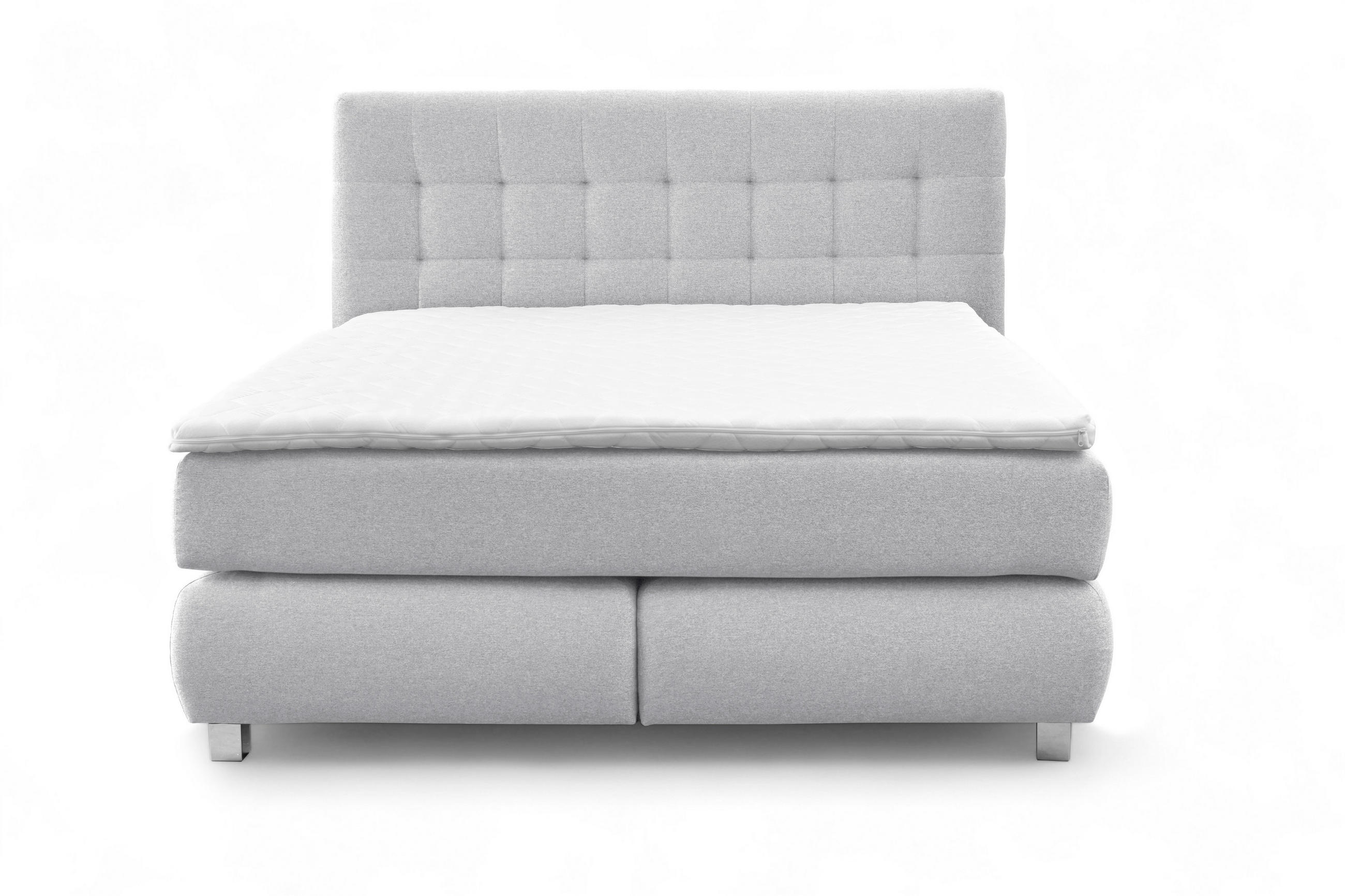 Thumbnail - AN-Moebel 4u Boxspringbett, Hellgrau, Textil, H3, 220x200 cm, Schlafzimmer, Betten, Boxspringbetten