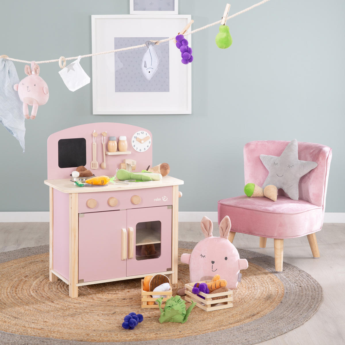 SPIELKÜCHE - Mauve, Holzwerkstoff (30/51.5/63cm) - Roba