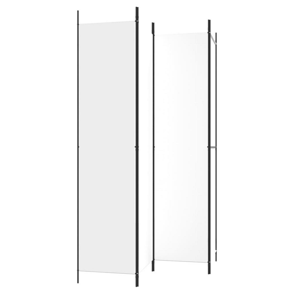 PARAVENT 4-teilig Weiss 200/220 Cm Stoff - Weiß, Textil (200/220/0.1cm) - vidaXL
