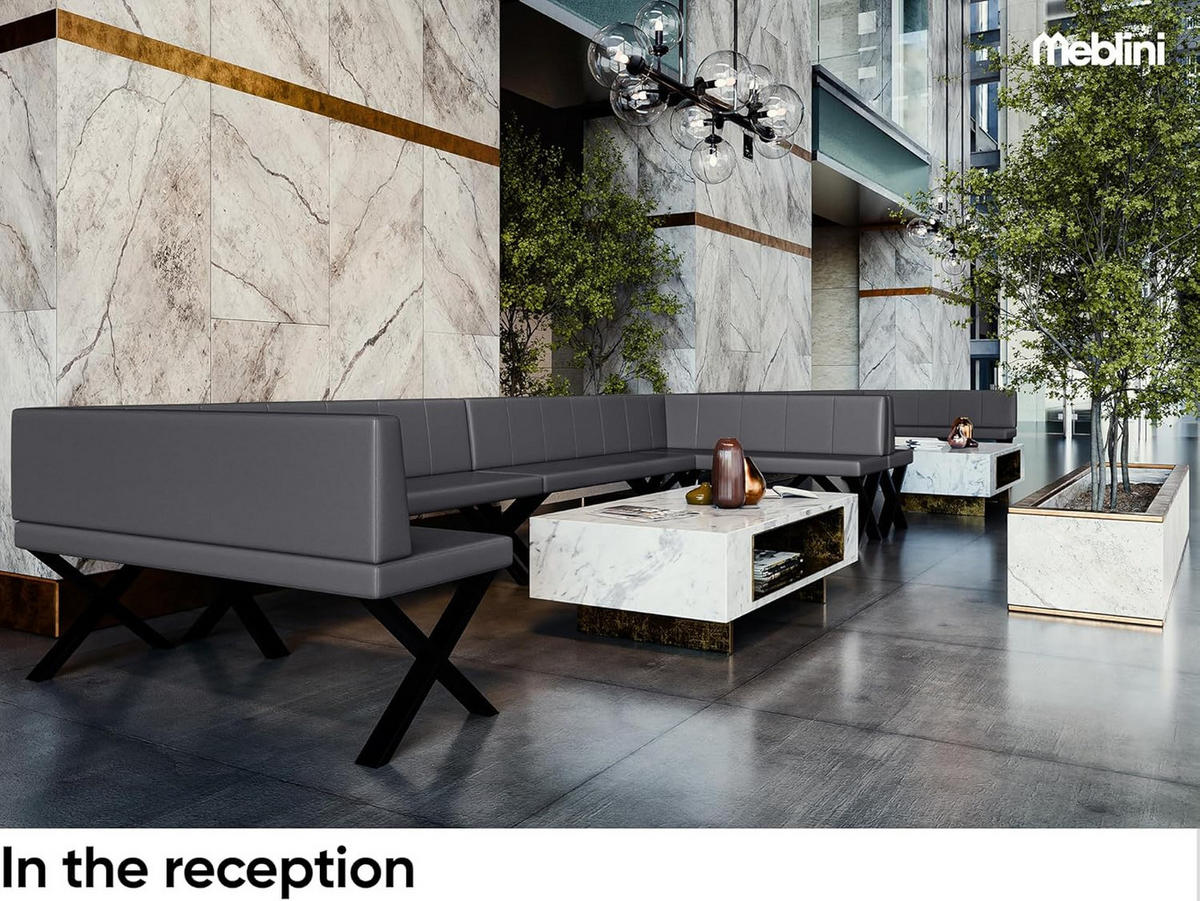 ECKBANK PETER_X - Grau, Leder (142/196cm) - Meblini